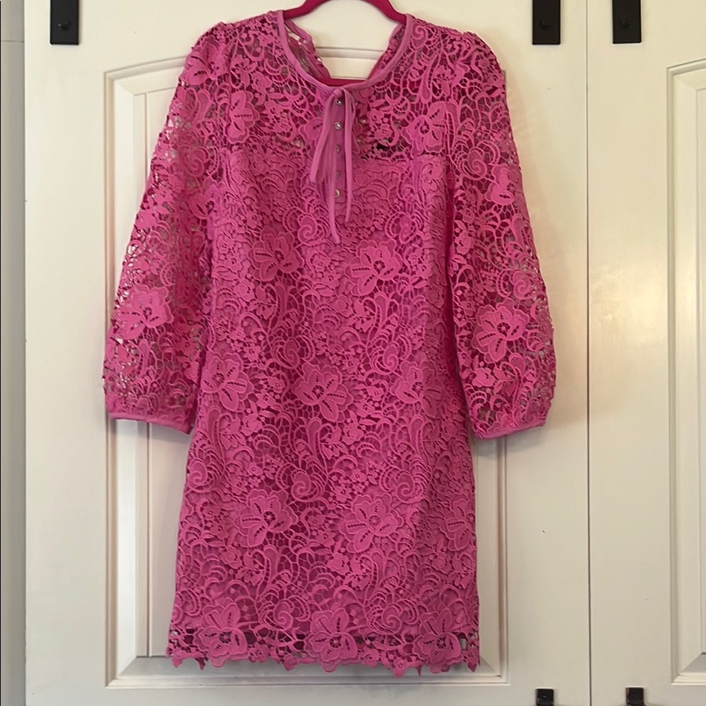 Barbie Pink Lace Dress with Bow Detail